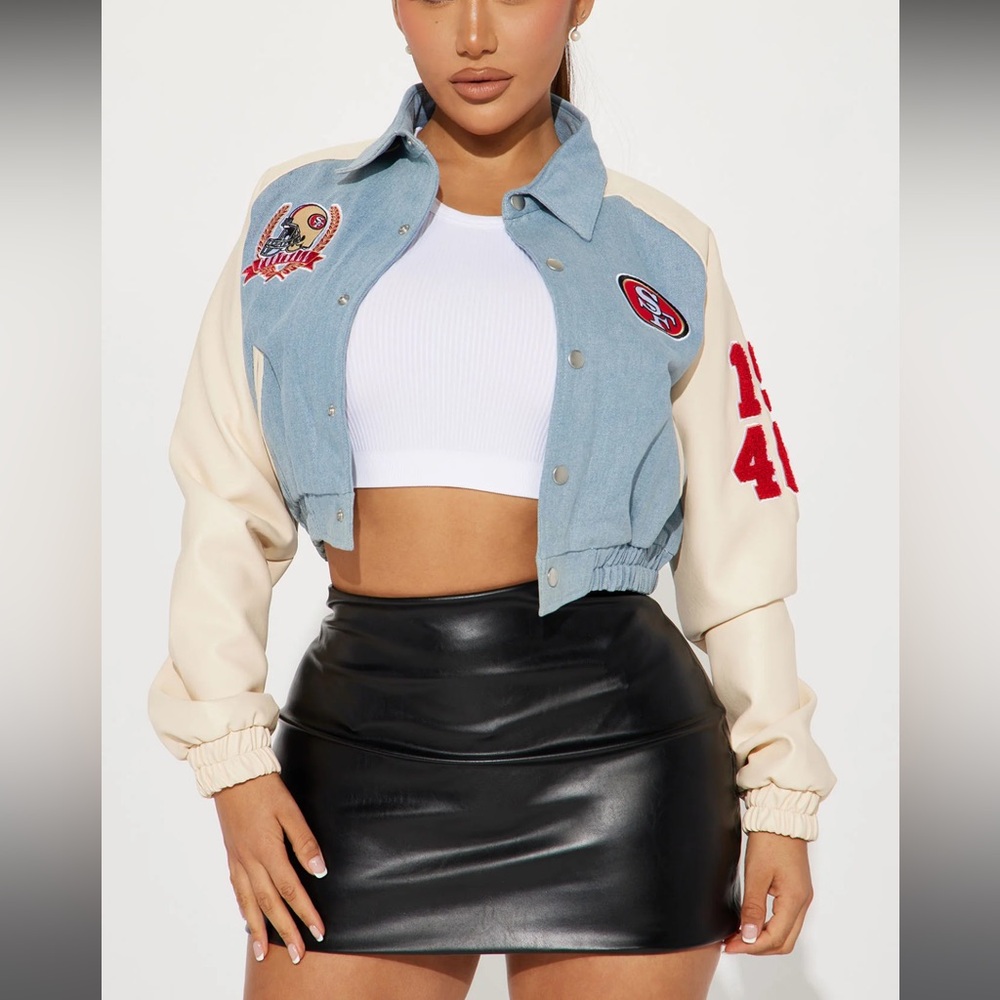 49ers cropped jacket